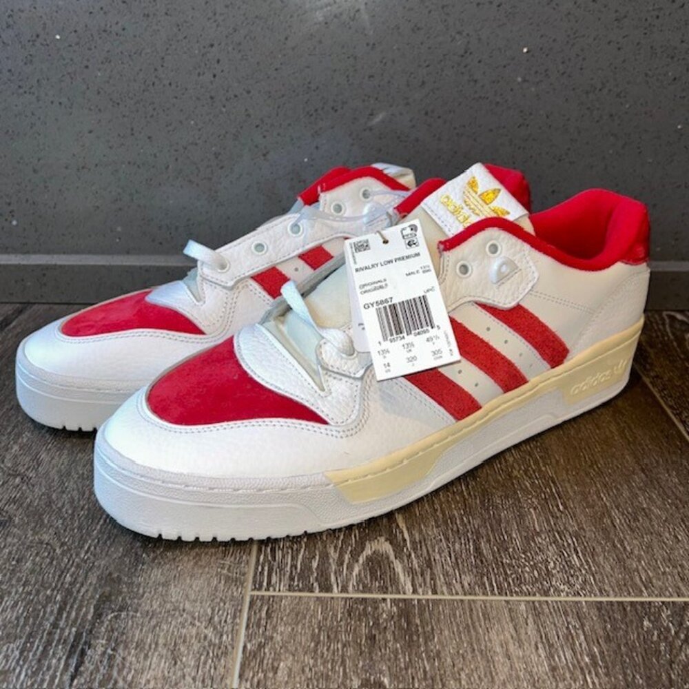 Adidas Rivalry Low Premium GY5867 Mens White Lifestyle Sneakers Shoes Sz 14 NEW
